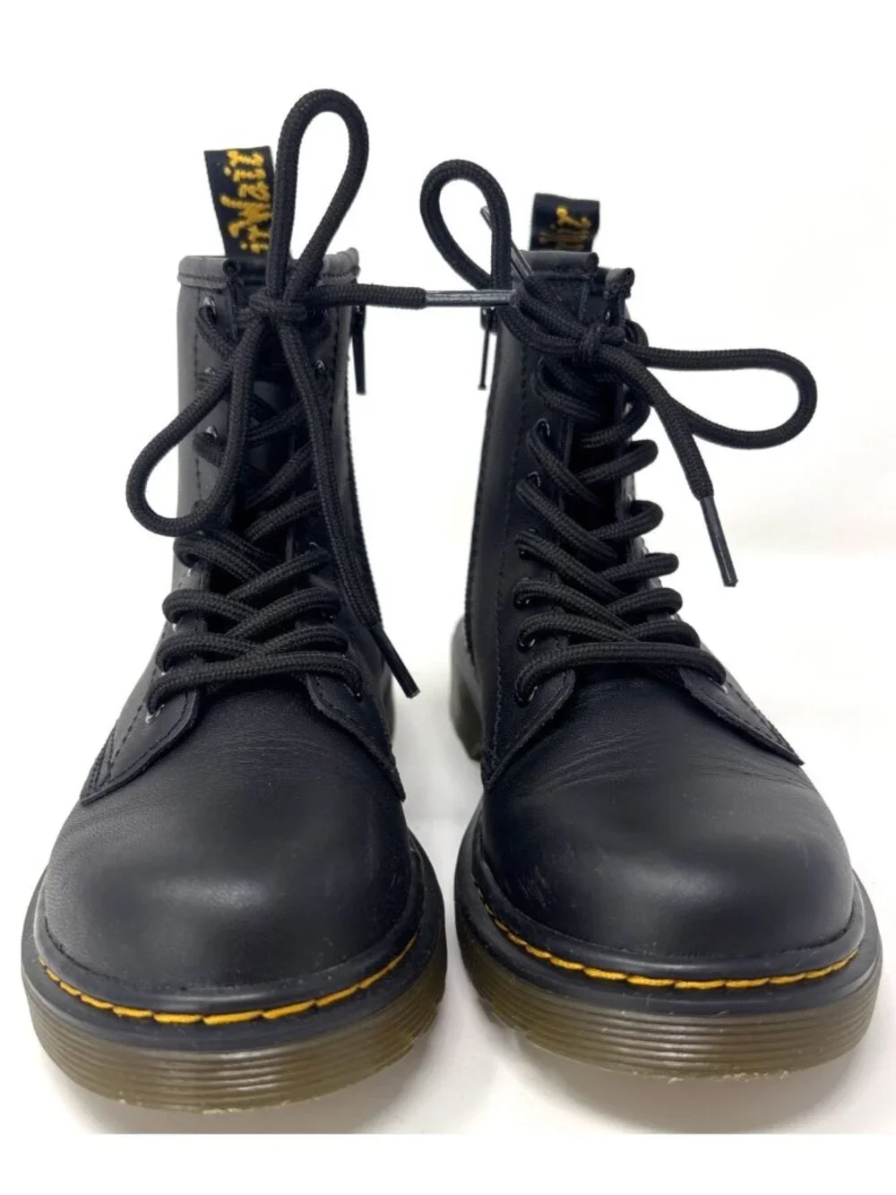 Dr. Martens Black Junior 1460 J Leather Lace Up Boots Size Y1